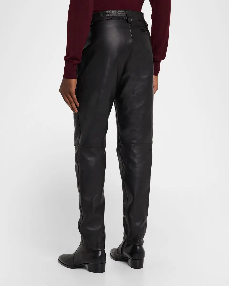 Saint Laurent Men's Slim Textured Leather Pants | Thumbnail 2 Saint Laurent Men's Slim Textured Leather Pants | Thumbnail 2