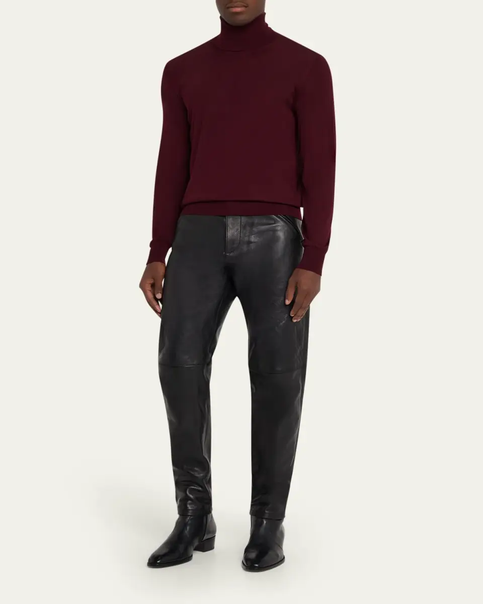 Saint Laurent Men's Slim Textured Leather Pants | Thumbnail 6 Saint Laurent Men's Slim Textured Leather Pants | Thumbnail 6
