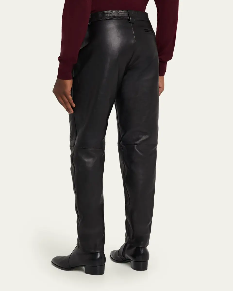 Saint Laurent Men's Slim Textured Leather Pants | Thumbnail 7 Saint Laurent Men's Slim Textured Leather Pants | Thumbnail 7