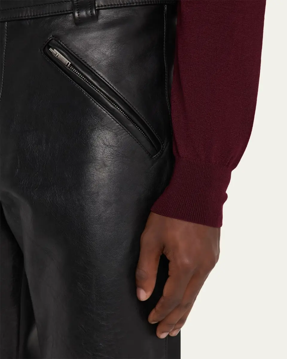 Saint Laurent Men's Slim Textured Leather Pants | Thumbnail 9 Saint Laurent Men's Slim Textured Leather Pants | Thumbnail 9