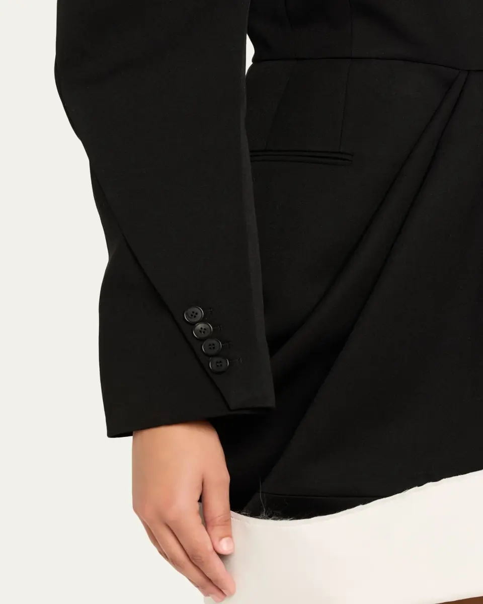 Givenchy Draped Grain De Poudre Double-Breasted Jacket | Thumbnail 10 Givenchy Draped Grain De Poudre Double-Breasted Jacket | Thumbnail 10