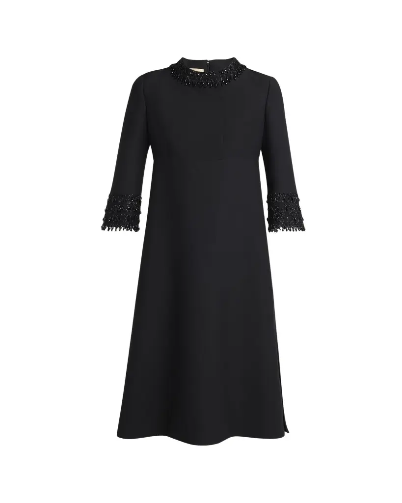 Valentino Garavani Embroidered Wool-Blend Midi Dress | Image 1 Valentino Garavani Embroidered Wool-Blend Midi Dress | Image 1