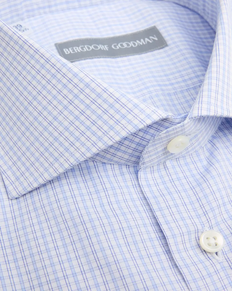 Bergdorf Goodman Men's Check Button-Front Dress Shirt | Thumbnail 2