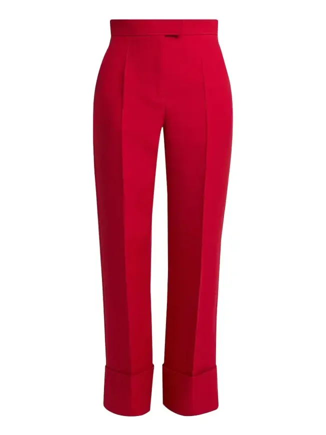 Wool-Silk Straight-Leg Cuffed Pants Wool-Silk Straight-Leg Cuffed Pants