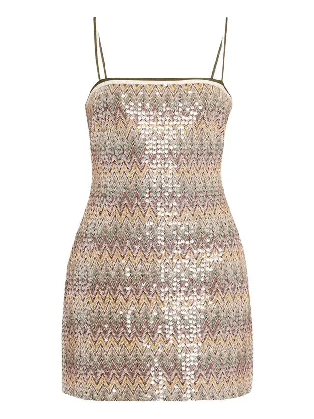 Ramy Brook Ivanna Sequined Chevron Mini Dress