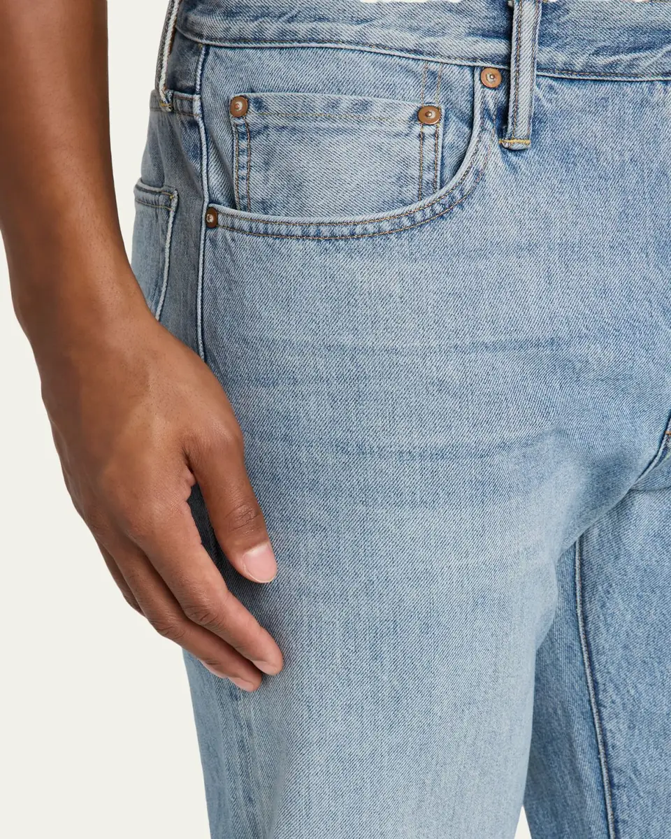 The Seven Continents Men's Charlie Blue Denim Slim Straight-Fit Jeans | Thumbnail 5 The Seven Continents Men's Charlie Blue Denim Slim Straight-Fit Jeans | Thumbnail 5