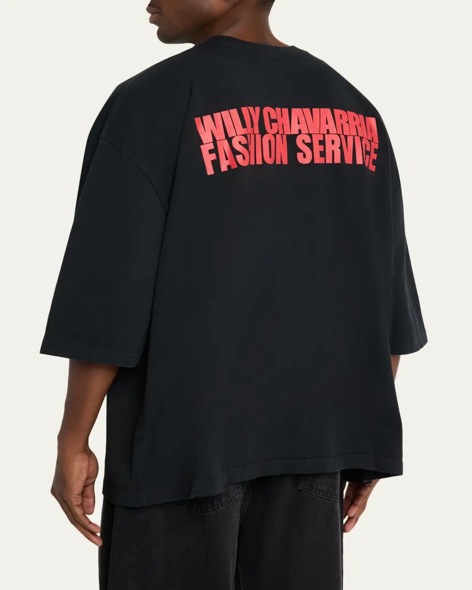 Willy Chavarria Men's Casa De Chavarria Buffalo Oversized T-Shirt | Thumbnail 3 Willy Chavarria Men's Casa De Chavarria Buffalo Oversized T-Shirt | Thumbnail 3