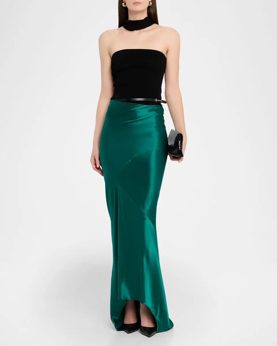 TOM FORD Asymmetric Satin Maxi Skirt With Train | Thumbnail 14 TOM FORD Asymmetric Satin Maxi Skirt With Train | Thumbnail 14