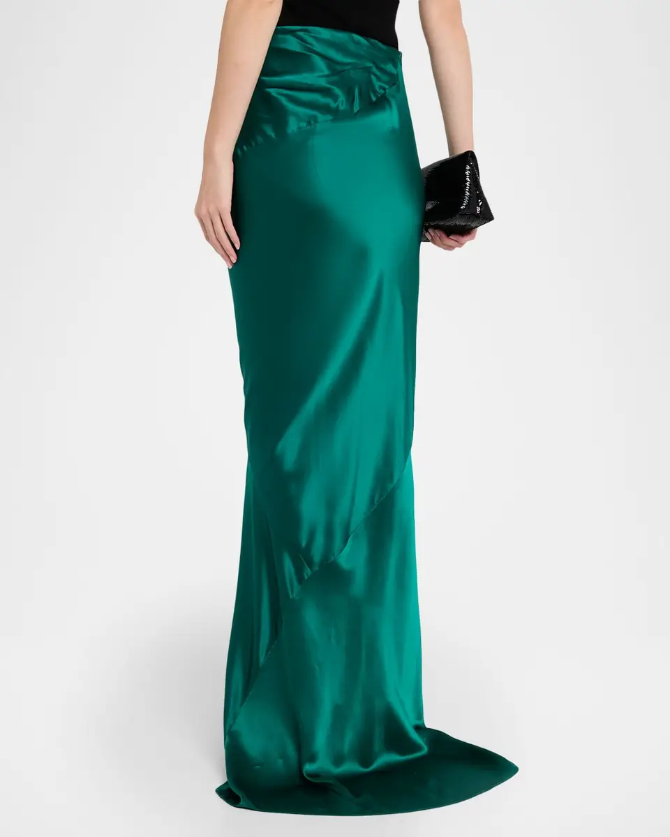 TOM FORD Asymmetric Satin Maxi Skirt With Train | Thumbnail 15 TOM FORD Asymmetric Satin Maxi Skirt With Train | Thumbnail 15