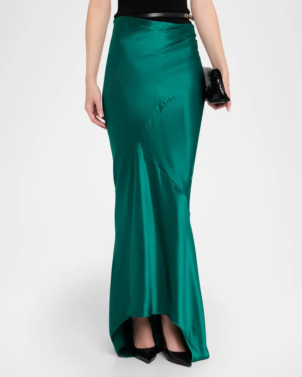 TOM FORD Asymmetric Satin Maxi Skirt With Train | Thumbnail 16 TOM FORD Asymmetric Satin Maxi Skirt With Train | Thumbnail 16
