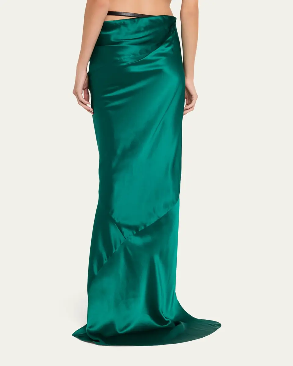 TOM FORD Asymmetric Satin Maxi Skirt With Train | Thumbnail 7 TOM FORD Asymmetric Satin Maxi Skirt With Train | Thumbnail 7