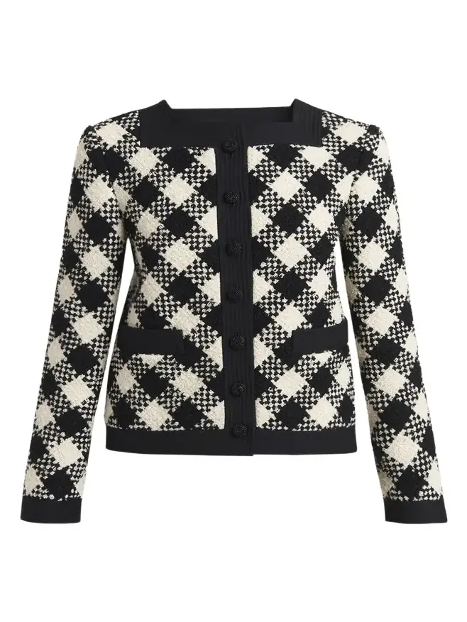 Valentino Garavani Buffalo Check Tweed Single-Breasted Jacket