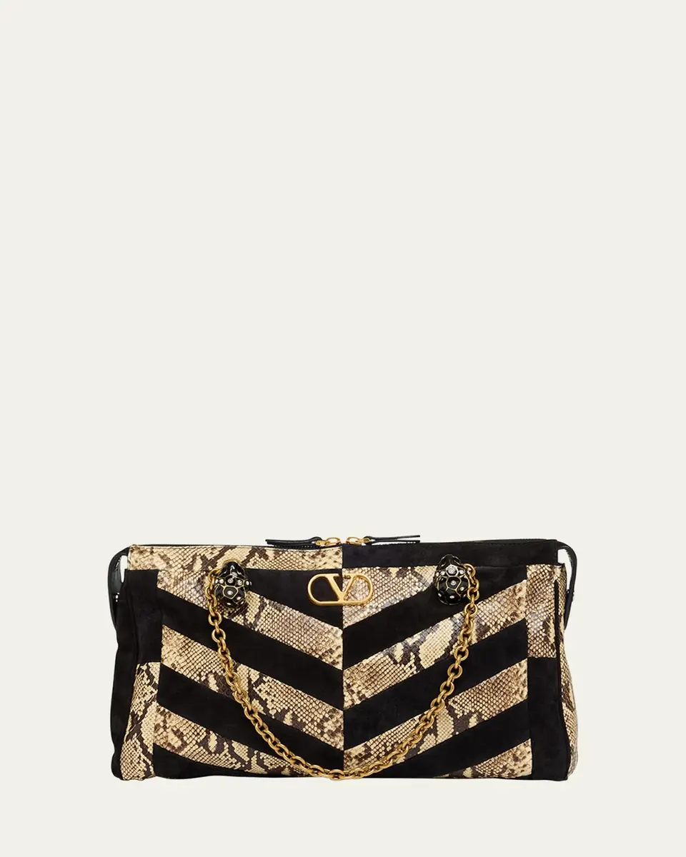 Valentino Garavani Panthea Medium Patchwork Chevron Shoulder Bag | Thumbnail 6