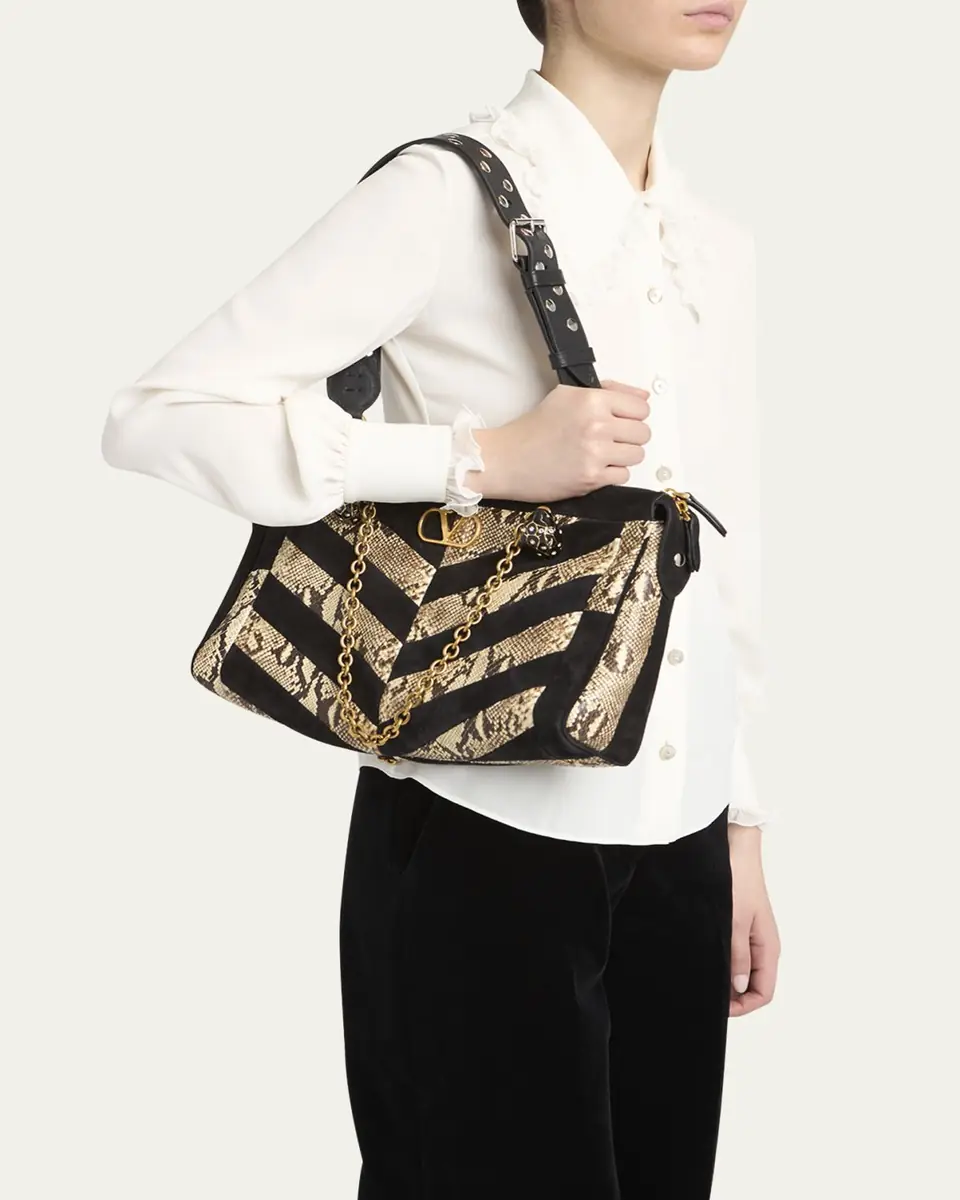 Valentino Garavani Panthea Medium Patchwork Chevron Shoulder Bag | Thumbnail 7