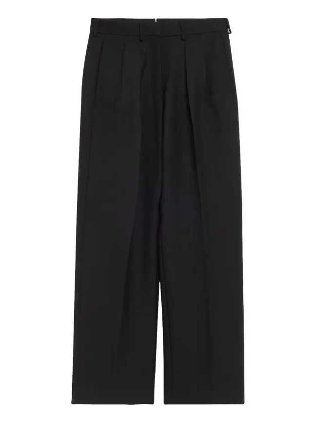 Pleated Wool-Blend Trousers