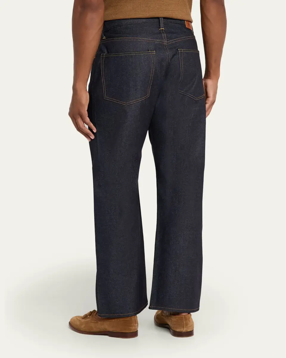 The Seven Continents Men's Cinch Raw Denim Loose-Fit Pleated Jeans | Thumbnail 3 The Seven Continents Men's Cinch Raw Denim Loose-Fit Pleated Jeans | Thumbnail 3