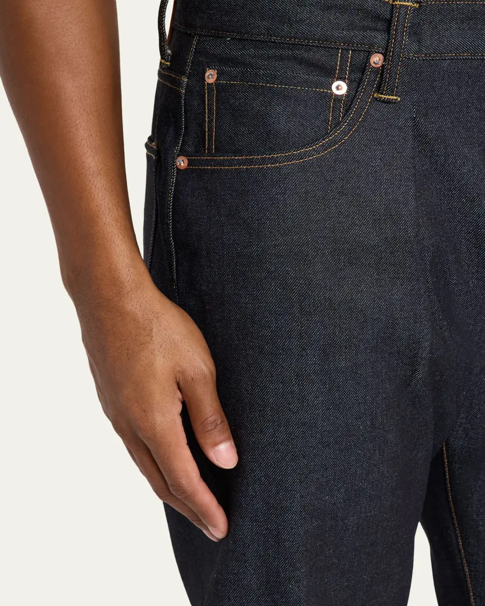 The Seven Continents Men's Cinch Raw Denim Loose-Fit Pleated Jeans | Thumbnail 5 The Seven Continents Men's Cinch Raw Denim Loose-Fit Pleated Jeans | Thumbnail 5