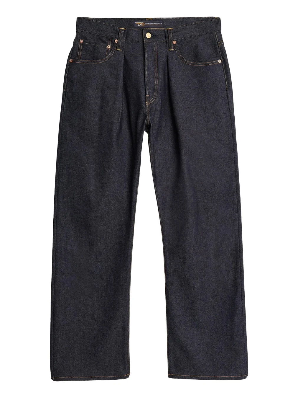 The Seven Continents Men's Cinch Raw Denim Loose-Fit Pleated Jeans