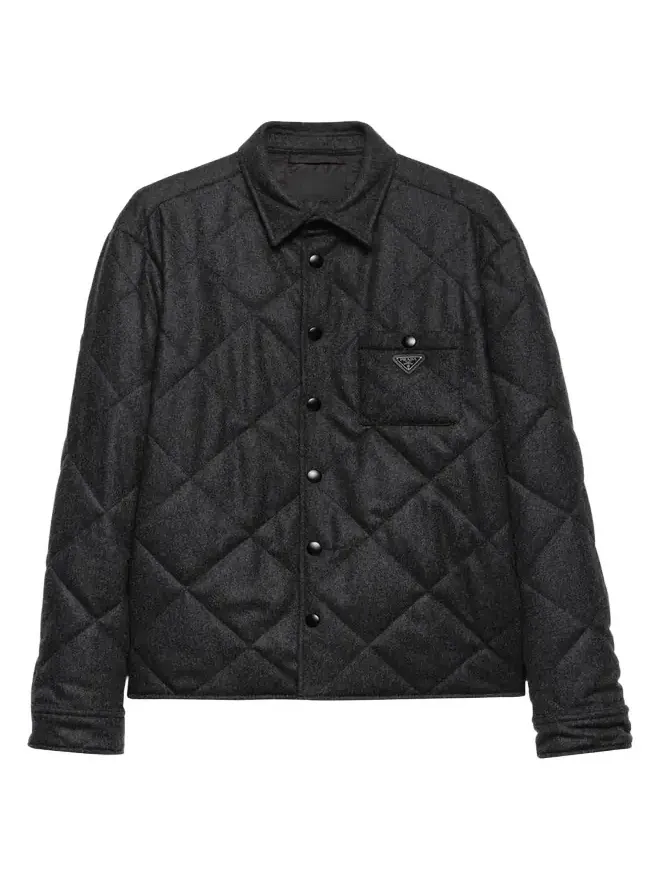 Men's Quilted Cashmere Snap-Front Overshirt Men's Quilted Cashmere Snap-Front Overshirt