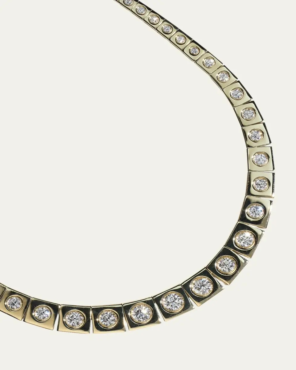 TYPE JEWELRY 14K Yellow Gold LEGGO Riviere Diamond Tennis Necklace, 15"L | Thumbnail 2 TYPE JEWELRY 14K Yellow Gold LEGGO Riviere Diamond Tennis Necklace, 15"L | Thumbnail 2