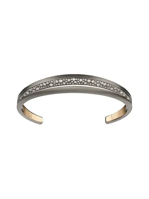 Palmetta Titanium and 18K Rose Gold Diamond Cuff Bracelet Palmetta Titanium and 18K Rose Gold Diamond Cuff Bracelet