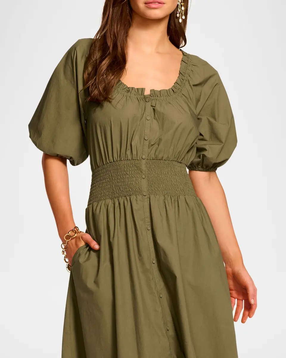 Ramy Brook Laura Puff-Sleeve Midi Shirtdress | Thumbnail 3 Ramy Brook Laura Puff-Sleeve Midi Shirtdress | Thumbnail 3