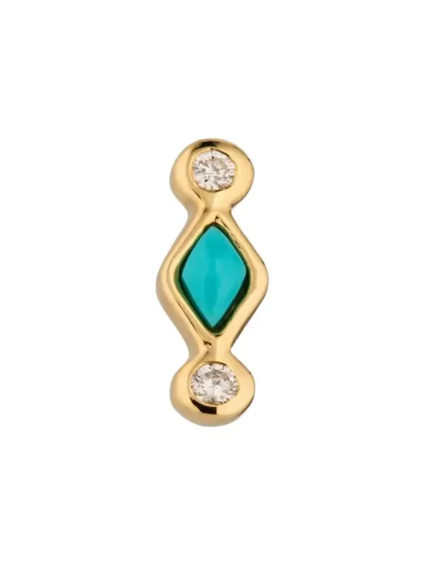 Sydney Evan Turquoise and Diamond Bezel Stud Earrings