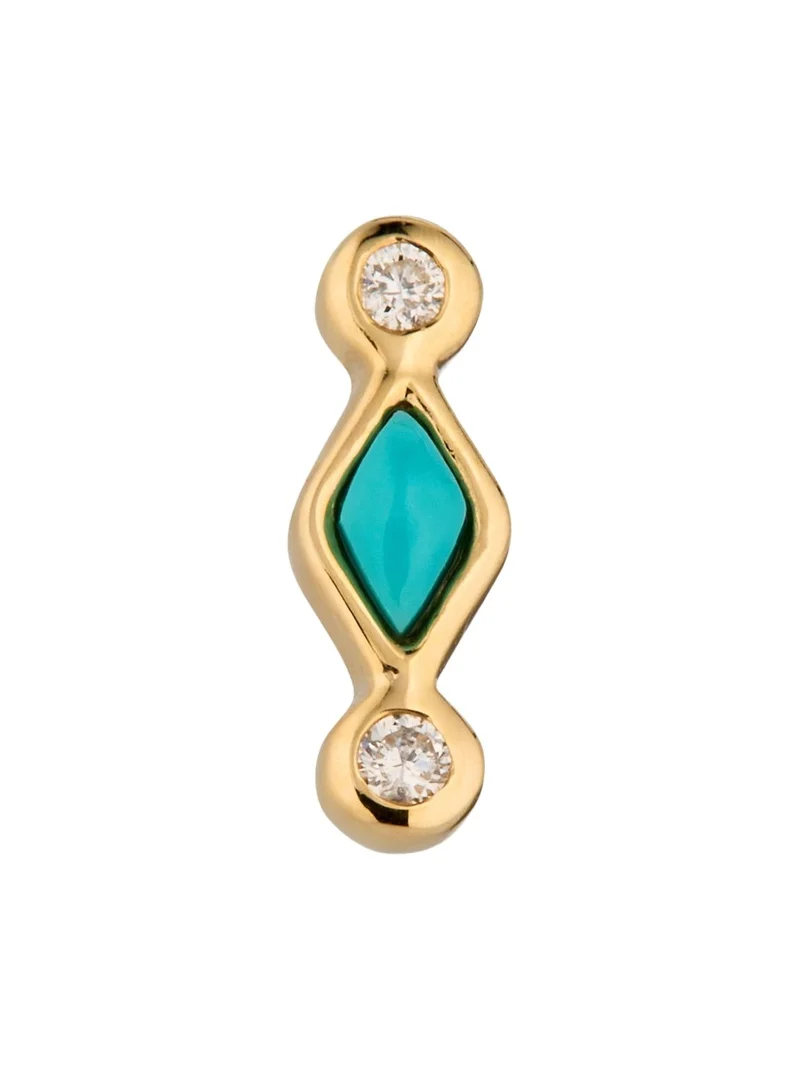 Turquoise and Diamond Bezel Stud Earrings Turquoise and Diamond Bezel Stud Earrings