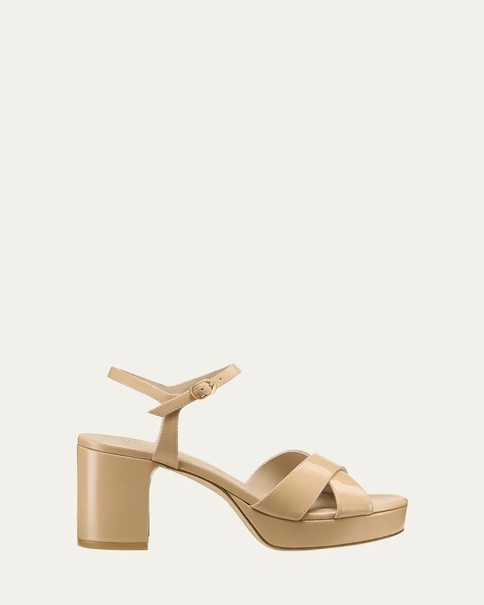 Stuart Weitzman Dayna Patent Crisscross Platform Sandals | Thumbnail 2
