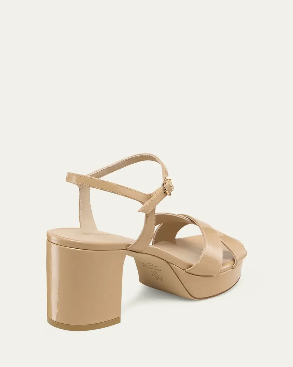 Stuart Weitzman Dayna Patent Crisscross Platform Sandals | Thumbnail 3