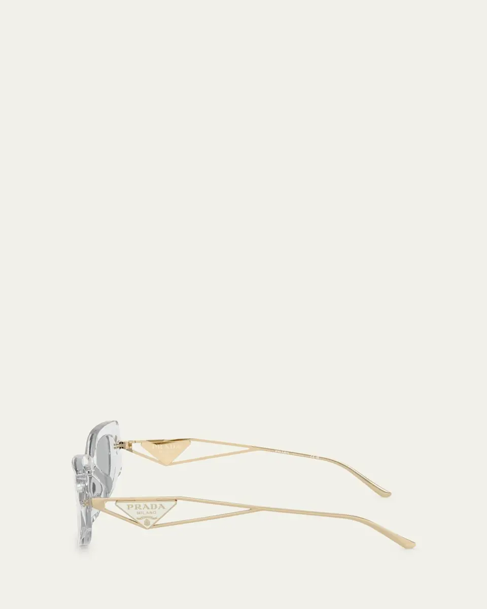 Prada Triangle Logo Rectangle Acetate & Metal Sunglasses | Thumbnail 5
