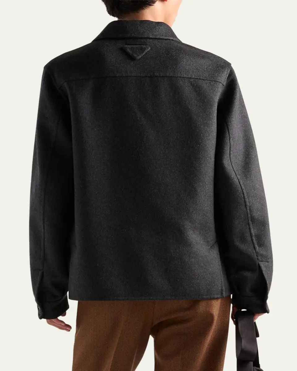 Prada Men's Cashmere Shirt Jacket | Thumbnail 4 Prada Men's Cashmere Shirt Jacket | Thumbnail 4