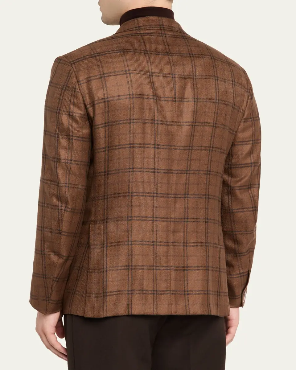 ZEGNA Men's Wool Plaid Slim Fit Two-Button Sport Coat | Thumbnail 3 ZEGNA Men's Wool Plaid Slim Fit Two-Button Sport Coat | Thumbnail 3