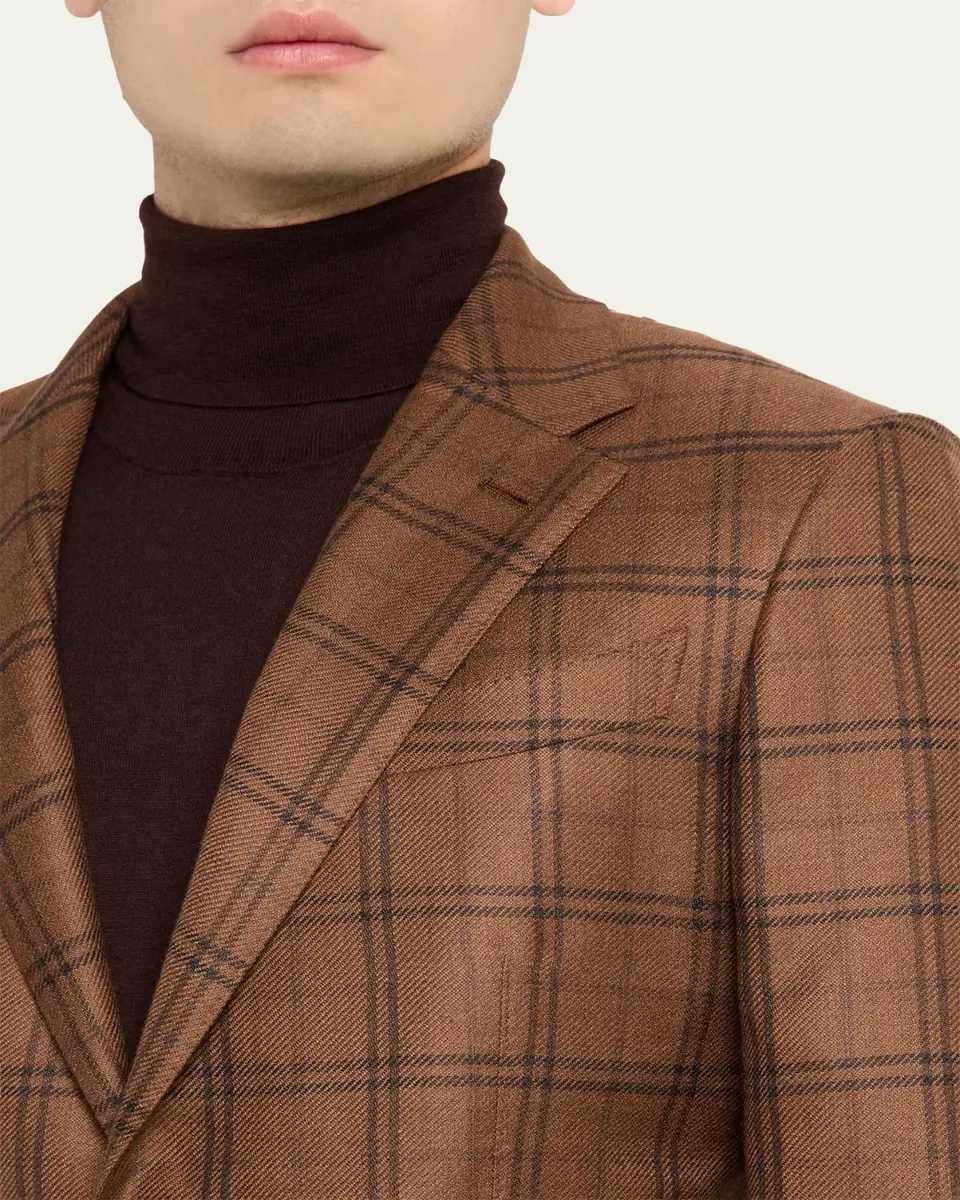 ZEGNA Men's Wool Plaid Slim Fit Two-Button Sport Coat | Thumbnail 5 ZEGNA Men's Wool Plaid Slim Fit Two-Button Sport Coat | Thumbnail 5