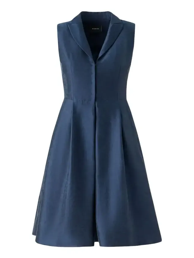 Akris Sleeveless Silk Shantung Trench Dress