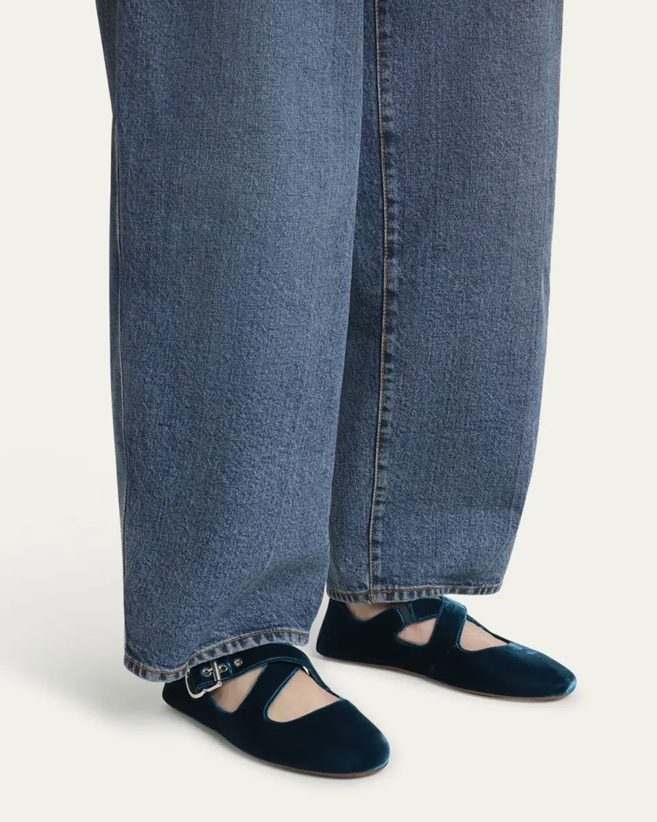Alaïa Crisscross Velvet Ballerina Flats | Thumbnail 2 Alaïa Crisscross Velvet Ballerina Flats | Thumbnail 2