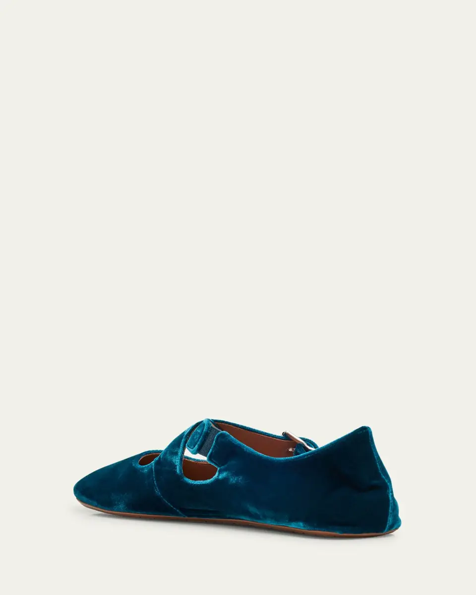 Alaïa Crisscross Velvet Ballerina Flats | Thumbnail 4 Alaïa Crisscross Velvet Ballerina Flats | Thumbnail 4