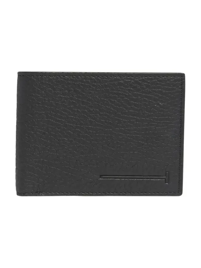 Men's Leather Elongated T Line Bifold Wallet