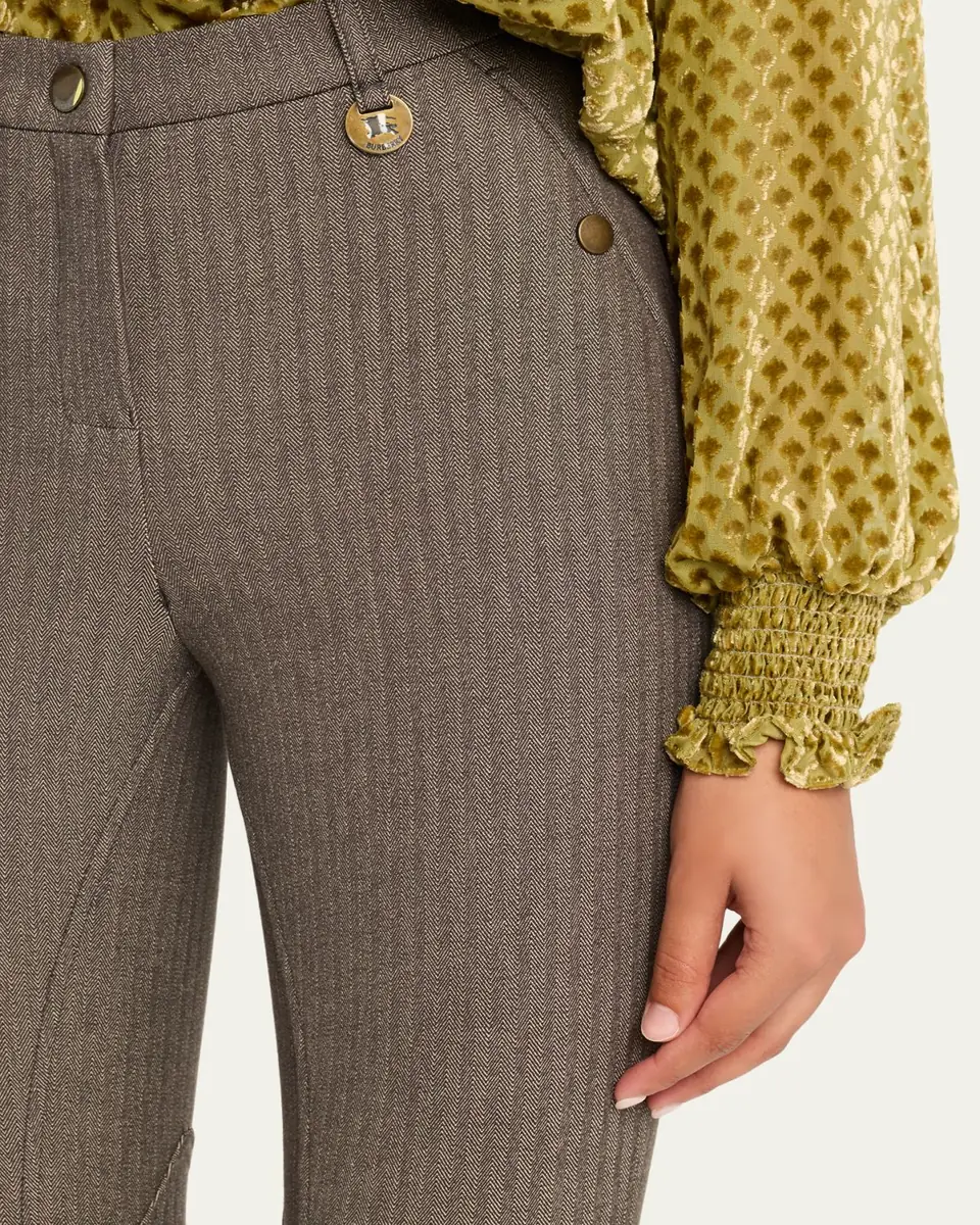 Burberry Anne Herringbone Skinny-Leg Jodhpur Pants | Thumbnail 5
