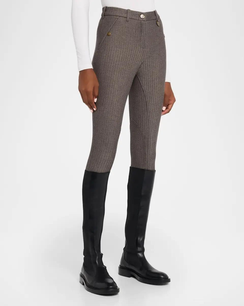 Burberry Anne Herringbone Skinny-Leg Jodhpur Pants | Thumbnail 8
