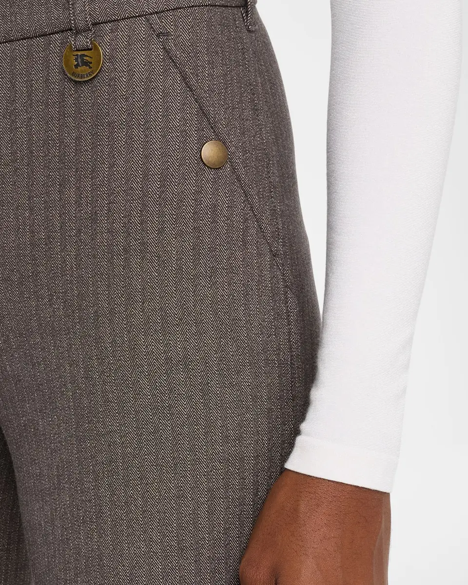 Burberry Anne Herringbone Skinny-Leg Jodhpur Pants | Thumbnail 9