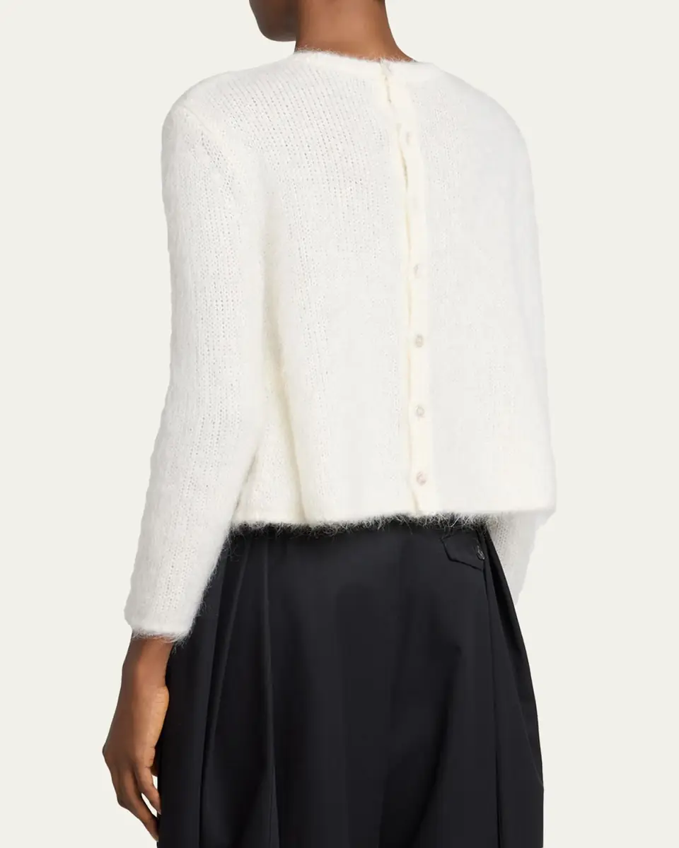 Loewe Mohair Double Button Crewneck Cardigan | Thumbnail 3 Loewe Mohair Double Button Crewneck Cardigan | Thumbnail 3