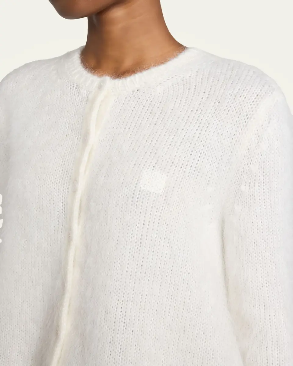 Loewe Mohair Double Button Crewneck Cardigan | Thumbnail 5 Loewe Mohair Double Button Crewneck Cardigan | Thumbnail 5