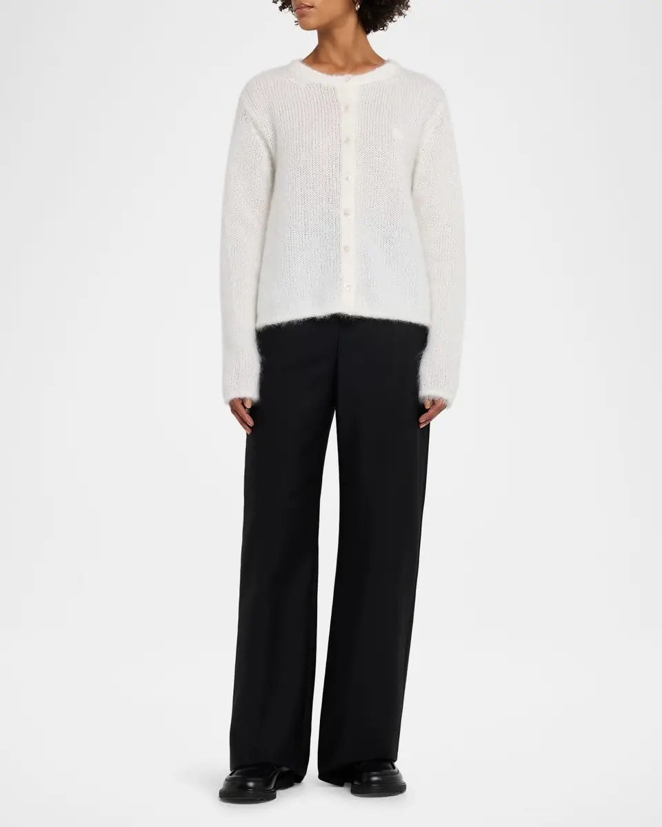 Loewe Mohair Double Button Crewneck Cardigan | Thumbnail 6 Loewe Mohair Double Button Crewneck Cardigan | Thumbnail 6