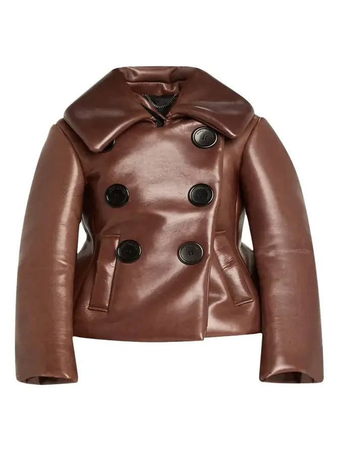 Marc Jacobs Runway Shrunken Leather Double-Breasted Jacket