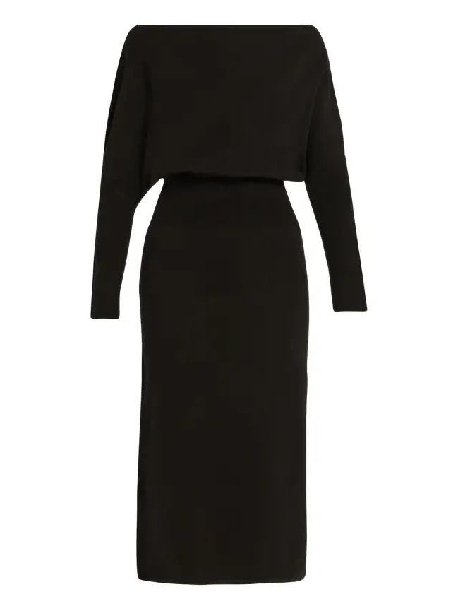 Janese Off-Shoulder Wool Midi Dress