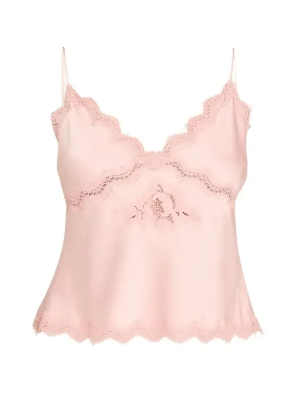 LoveShackFancy Evony Satin Crepe Top