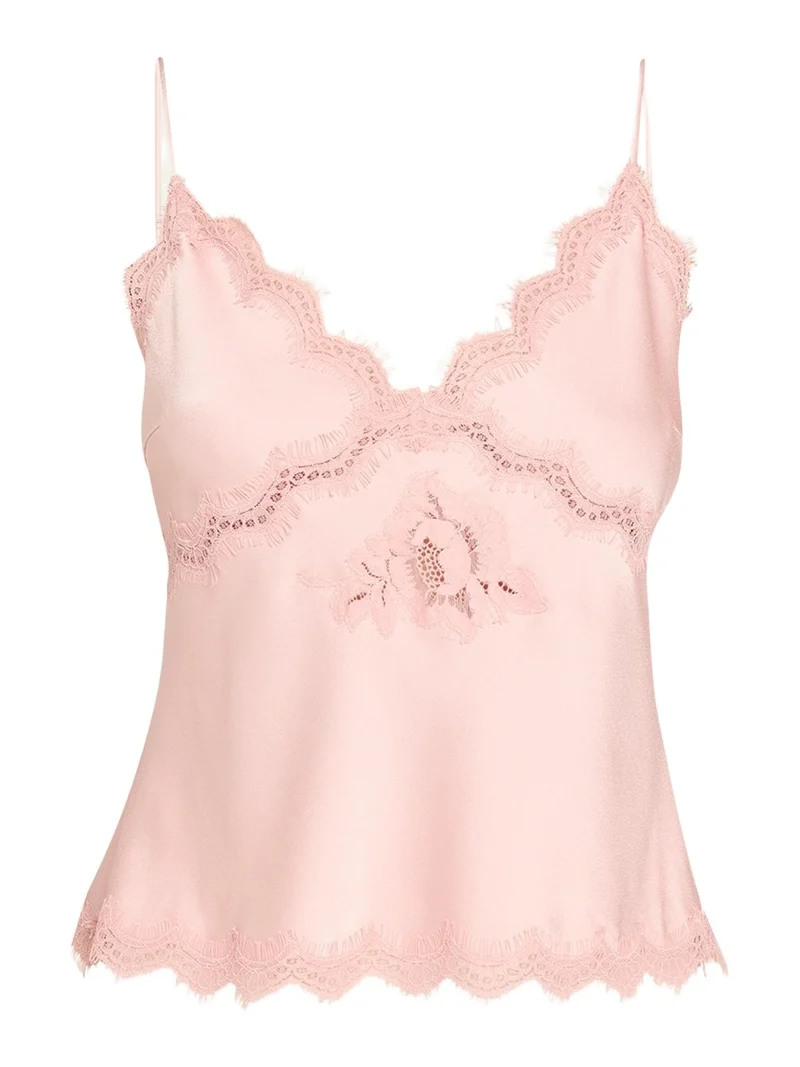 LoveShackFancy Evony Satin Crepe Top