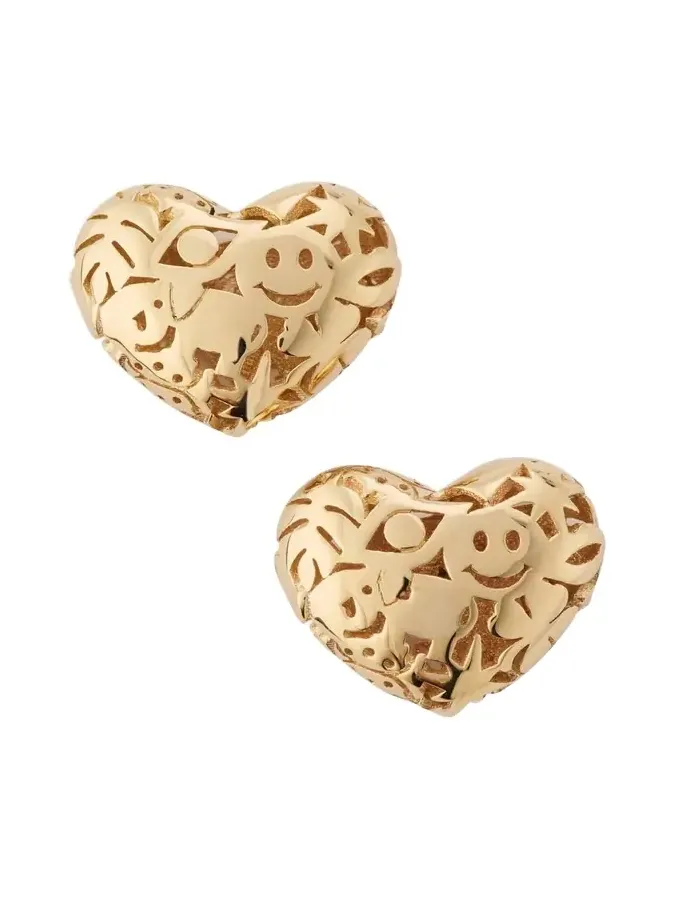 Small Puffy Icon Heart Stud Earrings