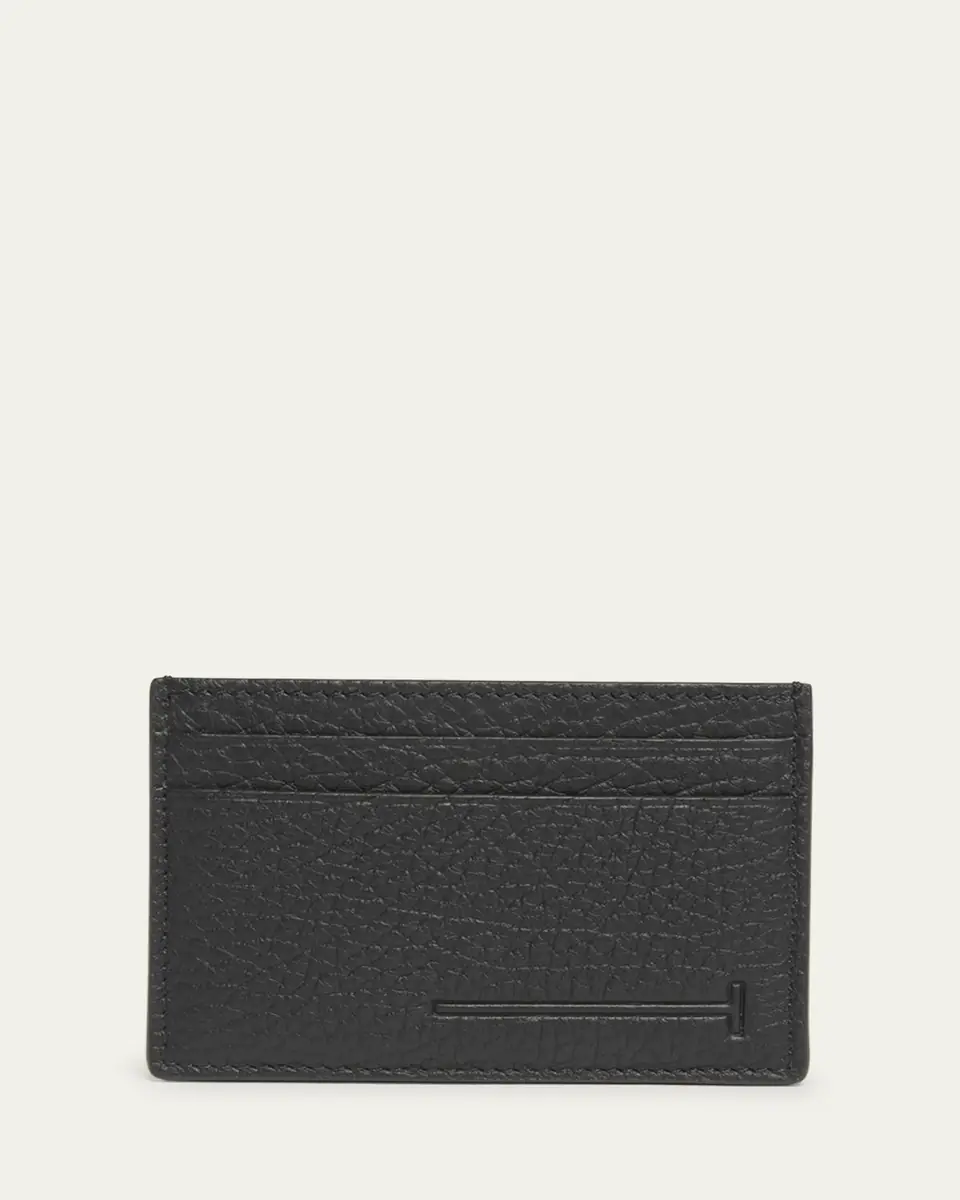 TOM FORD Men's Leather Elongated T Line Card Holder | Thumbnail 3 TOM FORD Men's Leather Elongated T Line Card Holder | Thumbnail 3